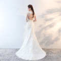 Long Sleeves Mermaid wedding Dress 2018 Illusion Neckline Lace Sexy Open Back Bridal Dress